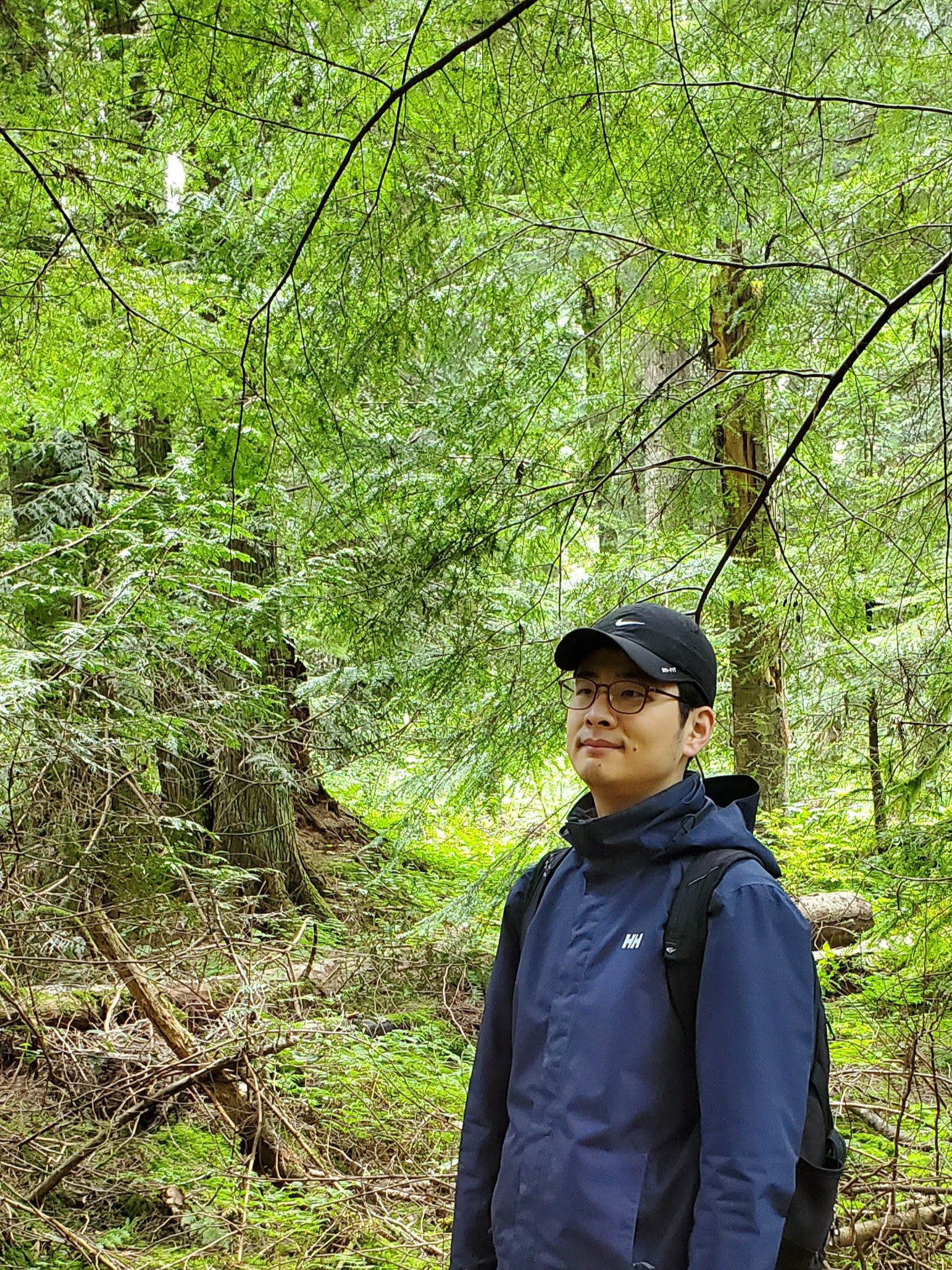 Stanley in forest.